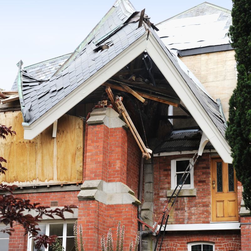 house damage after earthquake